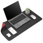 Aropana Vegan Leather Desk Pad, Extended Mouse Pad, Office Desk Mat, Reversible Desk Protector, Dual Side Waterproof Edge-Stitched Upgraded Version (27.6x13.8 inch, Black/Red