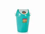 Aristo Green Plastic Swing-Lid Cylindrical Garbage Dustbin 32 L