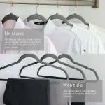 VIKIJO -Non-Slip Velvet Hangers Premium Suit Hangers Ultra Thin Space Saving 360 Degree Swivel Hook Clothes Hangers Velvet for Suits,Coats,Jackets Hanger Set (Grey, 30)