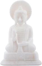 Real Craft White Marble Meditating Sitting Buddha Marble Lord Budhha Statue For Gifting And Home