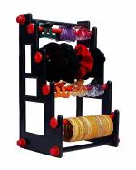 RSV Rods Bangle Organizer - 04 Steps Single Side Bangle Stand for Your Bangle Collections/Bangle Holder for Dressing Table (Red)