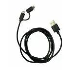 Syska 2 In 1 Charger & Sync Cable (C-Type & Macro USB) - 1.5mtr Cable