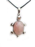 Astroghar Rose Quartz Tortoise Shaped Multicolor Crystal Pendant For Men And Women