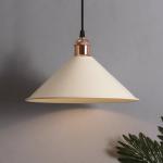 HomesakeIndustrial White Barn Cone Metal Bulb Iron Cone Vintage Hanging Ceiling Pendant Light Edison Filament Holder Decorative Lamp Shade, Rose Gold