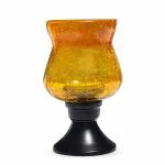 Pure Source India Handmade Glass Lamp Tea Light Holder with Candle (7.6 x 7.6 cm)