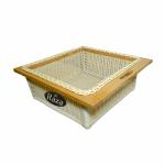 Raza PVC Wood Wicker Basket for Modular Kitchen For Vegetables and Fruits Storage(22W X 20 LX 8 Inches)(Rattan, Brown;Off-White)