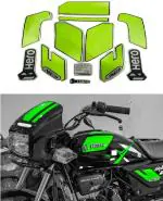 OHITO Vinyl Stickers for Splendor Plus (Black, Green) pack of 11