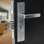 CRUST INOX Premium Door Lock Handle Set With One Side Key Cylinder Set and Computer Keys (Silver, Stainless Steel)