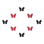 Comet Busters Red, Black Stone Bindi For Women