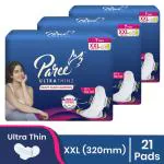 Paree Ultra Thinz Soft & Rash Free Sanitary Pads for Women, XXL- 21 Pads, Trifold with Extra Leakage Protection