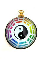 Astroghar Fengshui Brass Yin Yang Multi Color Bagua For Protection And Prosperity