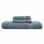 Mush Bamboo 1 Bath Towel, 1 Hand Towel, 1 Face Towel 600 GSM (Set of 3, Space Grey)