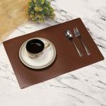 FOHOGO Paradise Table Mats Set of 4 Dining Table Place Mats | Placemats Table Mat EVA Material | Antislip Heat Resistant | Dining Tablemates Washable Anti-Skid | Size 30x44 cm (Brown, Pack of 4)