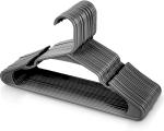 Zollyss Plastic Cloth Hangers for Clothes Hanging Wardrobe Hangers for Multipurpose Storage Saree Dress Shirt Pant Trouser Kids Clothes Hangers (48 Pcs, Black)