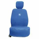Kingsway Towel Fabric Car Seat Covers for Tata Tiago EV, 2023 Onwards Model, Material: 100% Cotton, Color : Blue, Complete Set of All Seats (Car Specific Front + Rear Seat Covers)