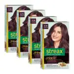 Streax Burgundy Hair Color For Men And Women, 60 Ml (Pack Of 4)