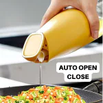 Citela Gravity Lid 500ml Glass Olive Oil Dispenser | Non-Drip, Weighted Pourer, Drip-Free Spout | Kitchen Oil and Vinegar Dispenser with Silicone Pourers | Easy to Clean, Multicolor