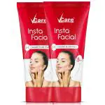 VCare Insta Facial Cream for Face Scrub, Cleanse and Skin Care Mask for Normal to Dry Skin| With Songyi mushroom and Walnut 50 gm, Suits All Skin Types_PK2