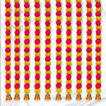 Foxtree 10 Pc Handmade Artificial Marigold Flowers For Decoration Long Flower Garlands For Door Decoration Toran Genda Phool For Wedding/Festivals With Bells (Red-Yellow Mix Mala + Bells, Set Of 10)