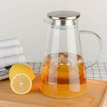 relemtra Iced Tea Pitcher with Heat Resistant Glass Jug for Juice, Milk, Cold or Hot Beverages 1.8 LTR