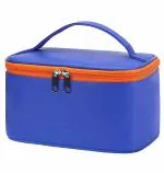 House of Quirk Makeup Travel Zipper Pouch Bag Organizer PU Leather(Dark Blue)