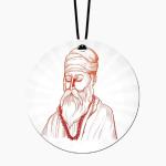 Giftzlane 33-d25 Gurunanak Dev Ji Car Hanging Wooden Ornament (Pack of 1 )
