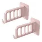 MAPPERZ Foldable Key Decorative Hooks Multi-Function 4 Hole Door Hooks Strong Adhesive Hanger Storage Rack Coat Hooks- (Multicolor, Pack of 2)