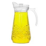 Cracker Transparent Crystal Hot Water Glass Jug Milk Carafe With Lid For Dining Table 1.8L