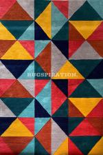 Rugspiration Pantang Design Collection Multi B Wool Hand Tufted Carpet For Living Room-Bedroom And Hall, 6 X 9 Ft