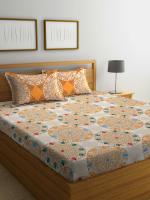 Bombay Dyeing Maroon Cotton Double Bed Sheet With Pillow Cover