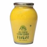 ATS A2 Desi cow Ghee 1 L | Indian Halliker Cow Ghee | Organic Ghee | Hand made | Natural and Healthy Ghee | Pure aroma | Preservative Ghee | Bilona Method | Lab tested Ghee | Curd-Churned Ghee | Glass Jar Ghee (1L)