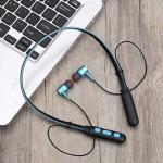 KARIMOTECH Mateband Bluetooth Wireless Neckband Earphones - 24H Playtime, Dual Equalizer Bass Boost Drivers, Metal Magnetic Earbuds - In Ear Earphones with Mic, Soft Earwings Eartips Design, Type C charging, IPX5 Waterproof (Smart Blue)
