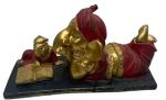 HINDUSTAN HEALTH & WELLNESS SOLUTION POLYSTONE/Marble DUST SHOWPIECES Lord Bal Ganesha with Book & Mouse Table Top 7.5 x 4
