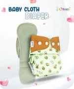 LILTOES Cloth Diapers For New Born Babies 0 to 3 Years | Freesize Adjustable and Reusable | Premium Cloth Nappies Pack of 1 (1 Cloth Diaper + 1 Insert) | (Avo Baby)