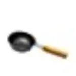 Subaa Pure Iron Tadka Pan Thalippu Karandi Fry Pan with Wood Handle (Black)