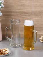 Smartserve Premium Ribbed Beer mug 550 ml, Set of 2pcs, Transparent