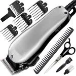 QGS Fully Waterproof Big Powerful Hair Clipper Professional Saving Trimmer Men Corded Beard Moustache Trimmer 7 Length Settings