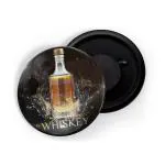 Dhcrafts Black Metal Whiskey Printed Fridge Magnet, 5.8 Cm