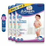 Wowper Fresh Baby Diaper Pants | Wetness Indicator | Upto 12 Hrs Absorption | 14-17 Kg - XL (168 Pieces)