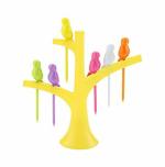 KITCH CARD Birdie Fruit Fork Bird Shape Stick Tree Shape Holder Tableware Food Grade