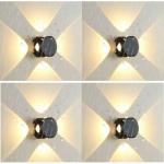 Gesto Wall Lights - 12W IP65 Waterproof Wall Lamp, 4 Way Exterior Wall Light for Decor| Up Down Light for Balcony | Outdoor Wall Lights for Elevation,Garden & Patio Lights -(Warm White)-Pack of 4