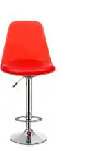 Sitwell Red Fabric Bar Stool With Footrest