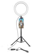 JoKoPo Selfie Ring Light with Tripod Stand and Cell Phone Holder for All Smartphone, Laptop and Computer
