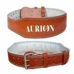 Aurion Premium Durable Faux Leather Weightlifting Belt - (Small, Brown, 1pc) For Men and Women | Weightlifting Belt for Fitness Training | Power Lifting | Back Support for Heavy Lifting | Gym | Home