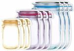 Arraystyle Multicolor Plastic Mason Jar Bag With Zip Lock (Pack Of 10)