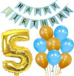 FANEX Eco-friendly Foil Baby Birthday Decorations Happy Birthday Banner, Foil Balloon and Metallic Balloons