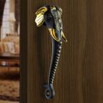 Plantex Brass Antique Zinc Elephant-Shaped Push Pull Main Door Handle, 11 inch