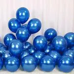 Hippity Hop Rubber Blue Metallic Chrome Balloon (Pack Of 10)