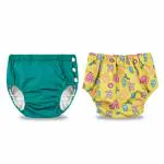 Chinmay Kids Combo of Baby Swim Diaper Waterproof Reusable Leakproof Adjustable Infant Pool Pant Boys Girls Swimsuit, Age Group - (4 months - 3 Years) | Green Alphabet Print