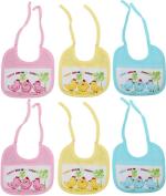 FAVISM Multicolour Pure Soft Cotton Bibs New Born Baby 0 to 36 Months - 20x0x16 cm (Pack of 6)